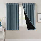 H.VERSAILTEX 100% Blackout Curtains for Bedroom with Black Liner Full Room Darkening Back Tab Rod Pocket 2 Panels
