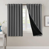 H.VERSAILTEX 100% Blackout Curtains for Bedroom with Black Liner Full Room Darkening Back Tab Rod Pocket 2 Panels