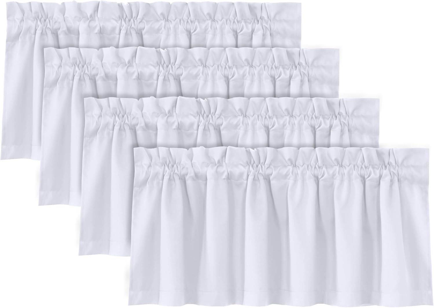 H.VERSAILTEX 100% Blackout Valances for Windows Kitchen Window Rod Pocket Privacy Decorative Curtains 2 Pack