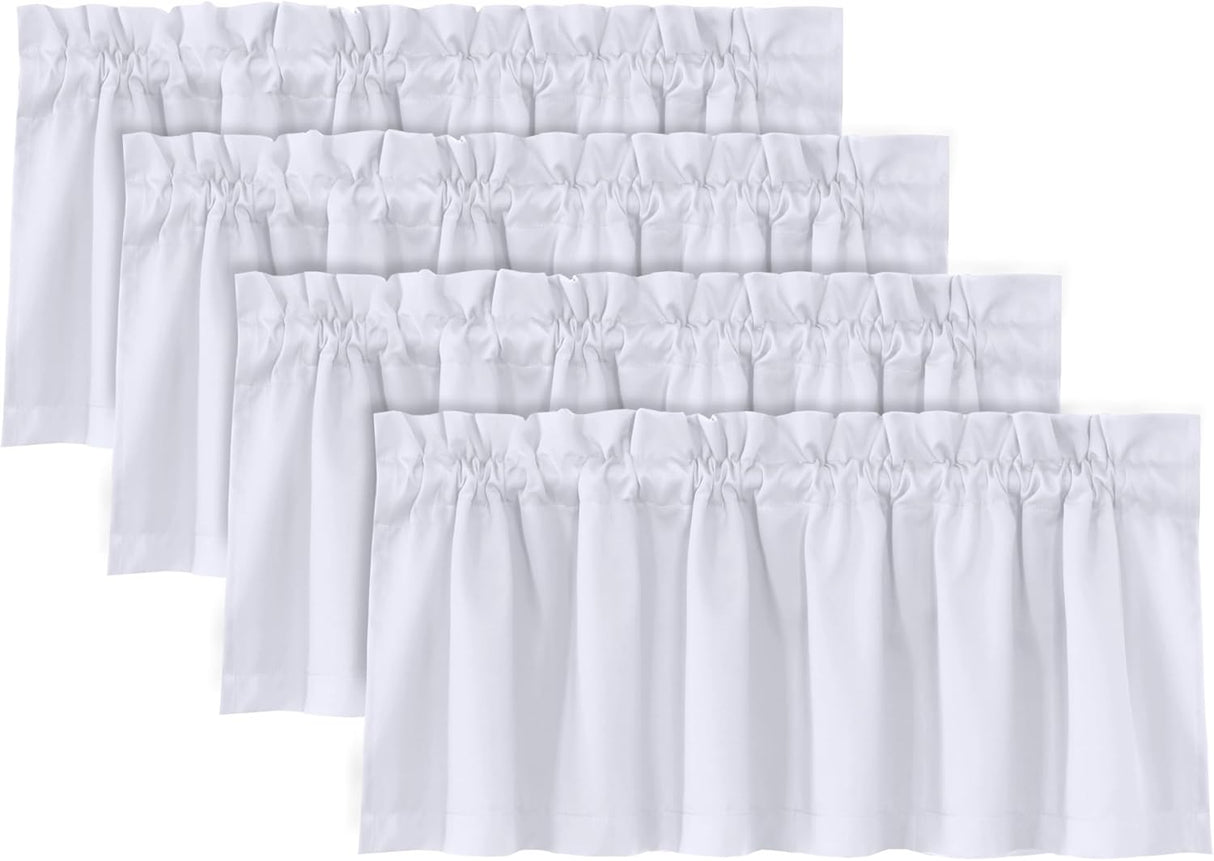 H.VERSAILTEX 100% Blackout Valances for Windows Kitchen Window Rod Pocket Privacy Decorative Curtains 2 Pack