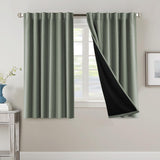 H.VERSAILTEX 100% Blackout Curtains for Bedroom with Black Liner Full Room Darkening Back Tab Rod Pocket 2 Panels
