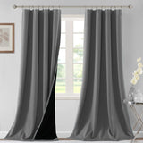 H.VERSAILTEX 100% Blackout Short Curtains for Bedroom Kitchen Privacy Energy Saving Curtain Tiers Set of 2