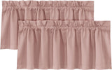 H.VERSAILTEX 100% Blackout Valances for Windows Kitchen Window Rod Pocket Privacy Decorative Curtains 2 Pack