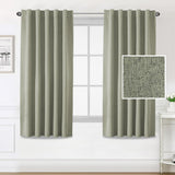 H.VERSAILTEX 100% Blackout Linen Look Curtains for Bedroom Double Face Linen Back Tab Loop Pocket Textured Burlap 2 Panels