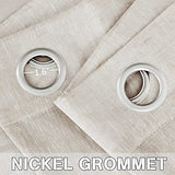 Natural Linen Blended Privacy Sheer Nickel Grommets Curtains
