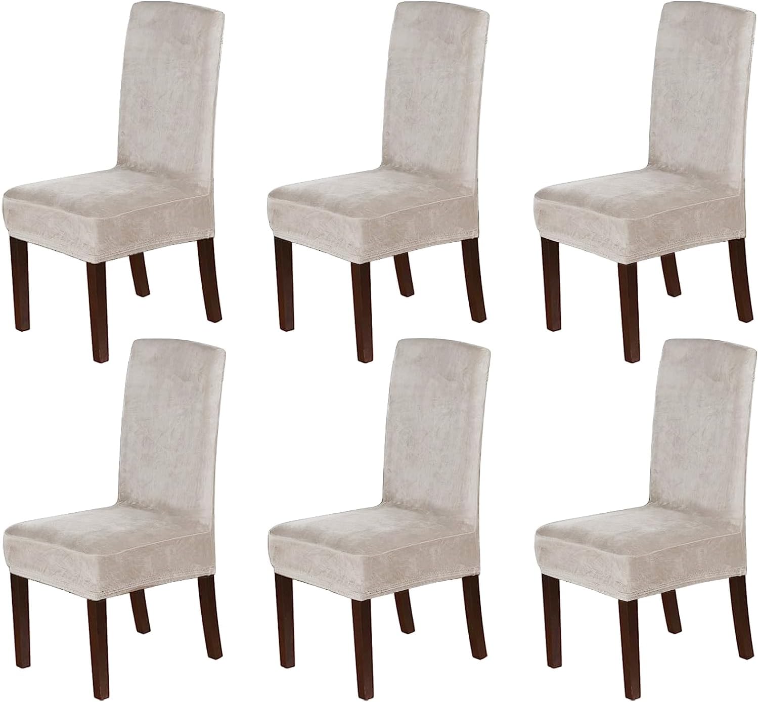 H.VERSAILTEX Velvet Dining Chair Covers Stretch Parson Chair Slipcovers, Set of 2