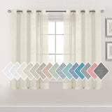 H.VERSAILTEX Linen Sheer Curtains 84 Inch Length Semi Sheer Curtains for Living Room Light Filtering Curtains, 2 Panels (52" W x 84" L, Sea Mist)