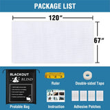 H.VERSAILTEX Portable Blackout Curtains for Bedroom (120" x 67"), 100% Blackout Window Cover with Thermal Insulated for Living Room, White