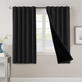 H.VERSAILTEX 100% Blackout Curtains for Bedroom with Black Liner Full Room Darkening Back Tab Rod Pocket 2 Panels