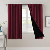 H.VERSAILTEX 100% Blackout Curtains for Bedroom with Black Liner Full Room Darkening Back Tab Rod Pocket 2 Panels