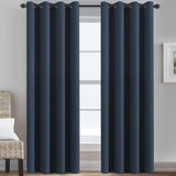 100% Blackout Thermal Insulated Grommet Solid Color Curtains