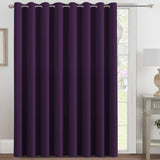 Blackout Thermal Insulated Extra Long Grommet Top Solid Color Curtains, One Panel
