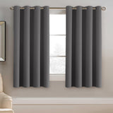 100% Blackout Thermal Insulated Grommet Solid Color Curtains