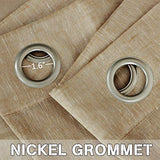 Natural Linen Blended Privacy Sheer Nickel Grommets Curtains