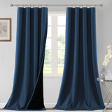 H.VERSAILTEX 100% Blackout Short Curtains for Bedroom Kitchen Privacy Energy Saving Curtain Tiers Set of 2