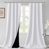 H.VERSAILTEX 100% Blackout Short Curtains for Bedroom Kitchen Privacy Energy Saving Curtain Tiers Set of 2