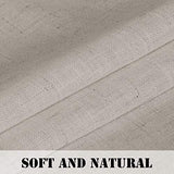 Linen Curtains Natural Linen Blended Tab Top Light Filtering Sheer Curtains