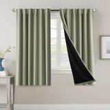 H.VERSAILTEX 100% Blackout Curtains for Bedroom with Black Liner Full Room Darkening Back Tab Rod Pocket 2 Panels