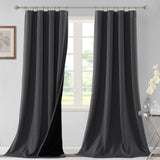 H.VERSAILTEX 100% Blackout Short Curtains for Bedroom Kitchen Privacy Energy Saving Curtain Tiers Set of 2