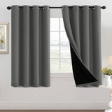 100% Blackout Black Liners Grommet Solid Color Curtains