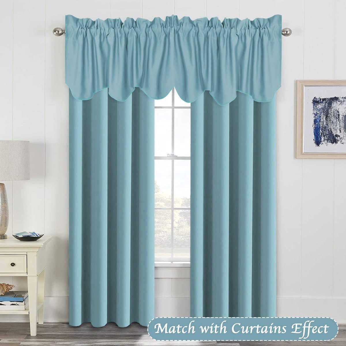 Blackout Rod Pocket Window Valance Solid Curtains