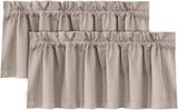 H.VERSAILTEX 100% Blackout Valances for Windows Kitchen Window Rod Pocket Privacy Decorative Curtains 2 Pack