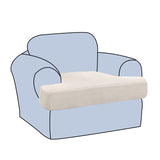 H.VERSAILTEX Stretch 2 Piece T Cushion Sofa Slipcovers Individually Sofa Cushion Covers for 2 Cushion Couch Sofa Seat Cushion Covers with Elastic Bands Featuring Thicker Jacquard Fabric, Dusty Blue