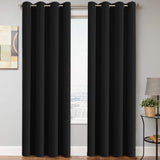 Blackout Curtains Thermal Insulated Grommet Top Solid Color Curtains