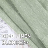 Natural Linen Blended Privacy Sheer Nickel Grommets Curtains