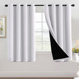 100% Blackout Black Liners Grommet Solid Color Curtains