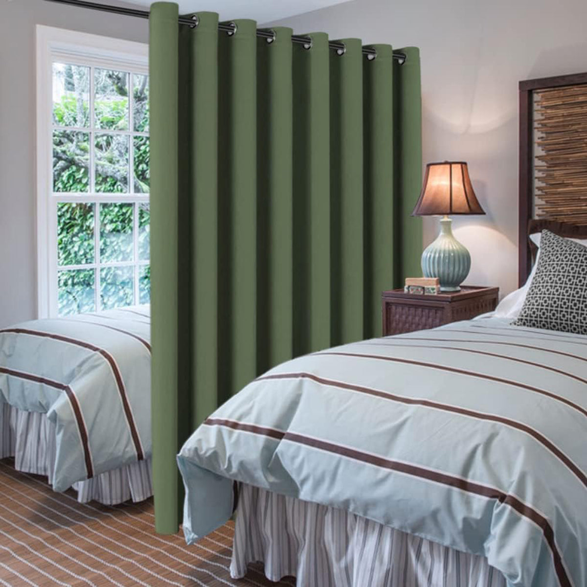 Blackout Thermal Insulated Extra Long Grommet Top Solid Color Curtains, One Panel