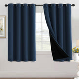 100% Blackout Black Liners Grommet Solid Color Curtains