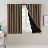 H.VERSAILTEX 100% Blackout Curtains for Bedroom with Black Liner Full Room Darkening Back Tab Rod Pocket 2 Panels