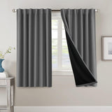 H.VERSAILTEX 100% Blackout Curtains for Bedroom with Black Liner Full Room Darkening Back Tab Rod Pocket 2 Panels