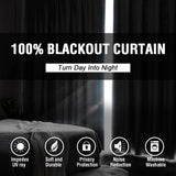 H.VERSAILTEX 100% Blackout Short Curtains for Bedroom Kitchen Privacy Energy Saving Curtain Tiers Set of 2