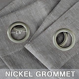 Natural Linen Blended Privacy Sheer Nickel Grommets Curtains
