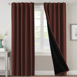 H.VERSAILTEX 100% Blackout Curtains for Bedroom with Black Liner Full Room Darkening Back Tab Rod Pocket 2 Panels
