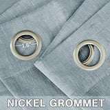 Natural Linen Blended Privacy Sheer Nickel Grommets Curtains