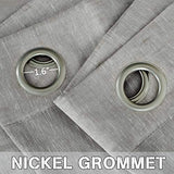 Natural Linen Blended Privacy Sheer Nickel Grommets Curtains
