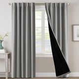 H.VERSAILTEX 100% Blackout Curtains for Bedroom with Black Liner Full Room Darkening Back Tab Rod Pocket 2 Panels
