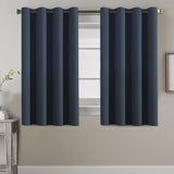 100% Blackout Thermal Insulated Grommet Solid Color Curtains