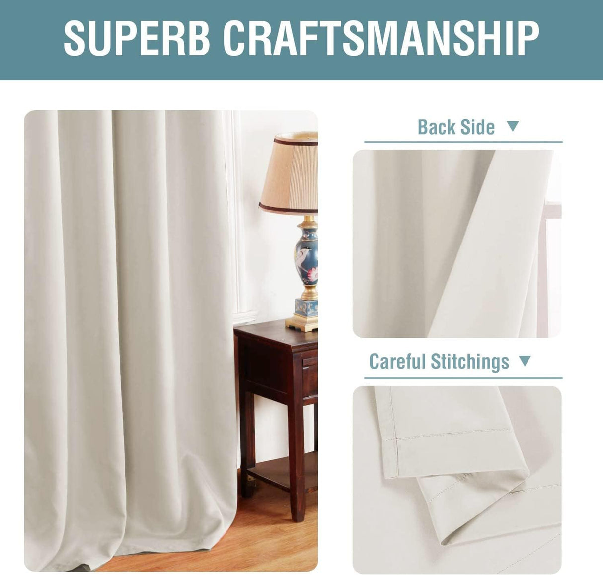 Light Blocking Thermal Insulated Curtain Grommet Top One Panel