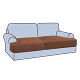 H.VERSAILTEX Stretch 2 Piece T Cushion Sofa Slipcovers Individually Sofa Cushion Covers for 2 Cushion Couch Sofa Seat Cushion Covers with Elastic Bands Featuring Thicker Jacquard Fabric, Dusty Blue