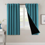H.VERSAILTEX 100% Blackout Curtains for Bedroom with Black Liner Full Room Darkening Back Tab Rod Pocket 2 Panels