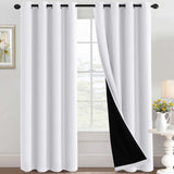100% Blackout Black Liners Grommet Solid Color Curtains