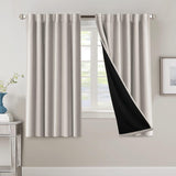 H.VERSAILTEX 100% Blackout Curtains for Bedroom with Black Liner Full Room Darkening Back Tab Rod Pocket 2 Panels
