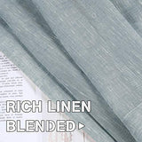 Natural Linen Blended Privacy Sheer Nickel Grommets Curtains