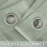 Natural Linen Blended Privacy Sheer Nickel Grommets Curtains