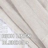Natural Linen Blended Privacy Sheer Nickel Grommets Curtains