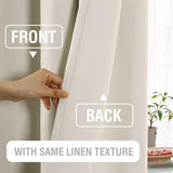 H.VERSAILTEX 100% Blackout Linen Curtains Thermal Insulated Textured Burlap Grommet Window Drapes 2 Panels